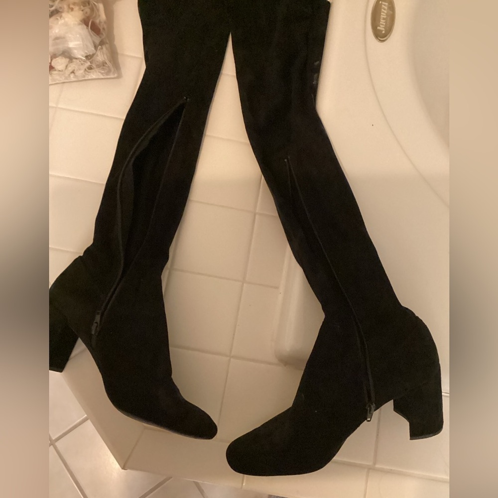 Jeffrey Campbell Black Thigh High Boots